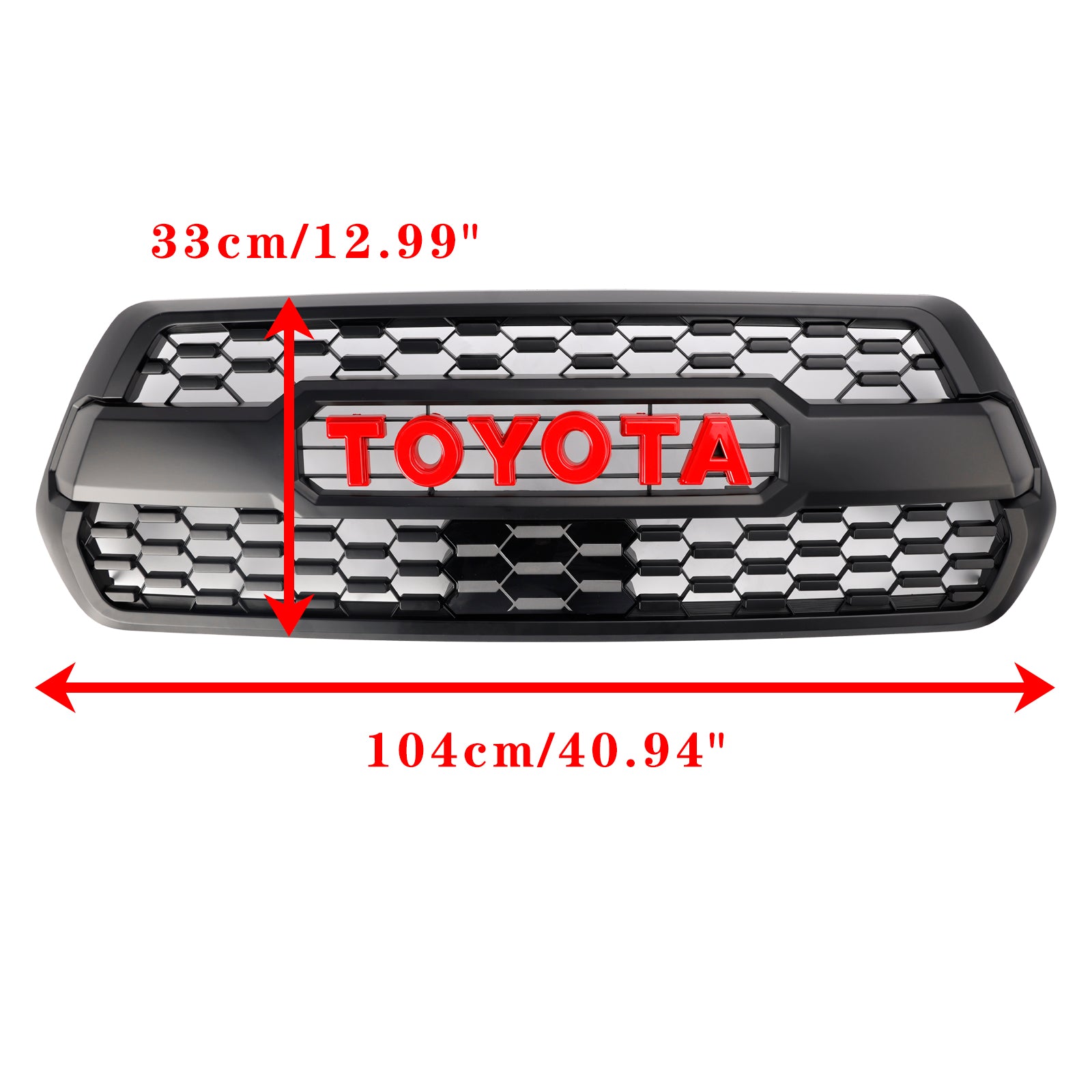 Kit de rejilla de repuesto para parachoques delantero estilo TRD PRO de Toyota Tacoma 2016-2023 con luz LED, color negro - 0