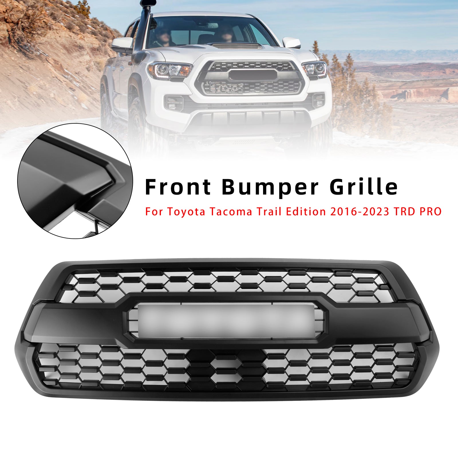 Toyota Tacoma 3. Gen Grille mit weißem Buchstaben TRD Pro Style 2016-2023 - 0