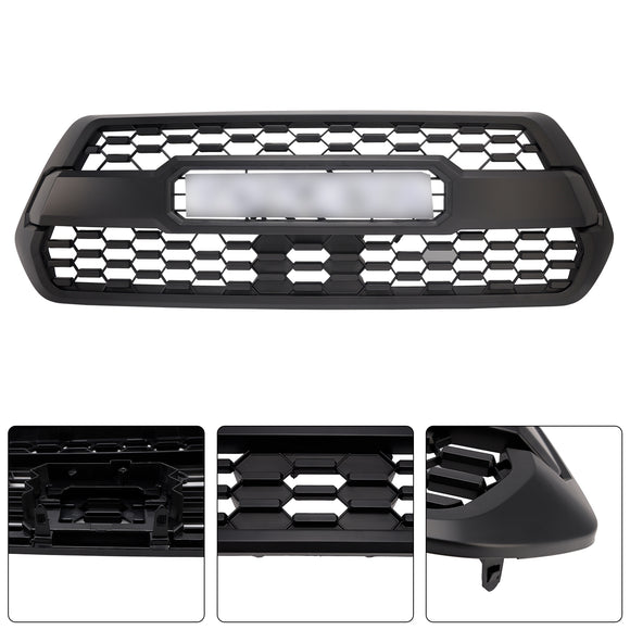 2016–2023 Toyota Tacoma TRD PRO Style Frontgrill mit RGB-Farb-LED-Leuchtbuchstaben, Ersatz-Oberstoßstangengrill