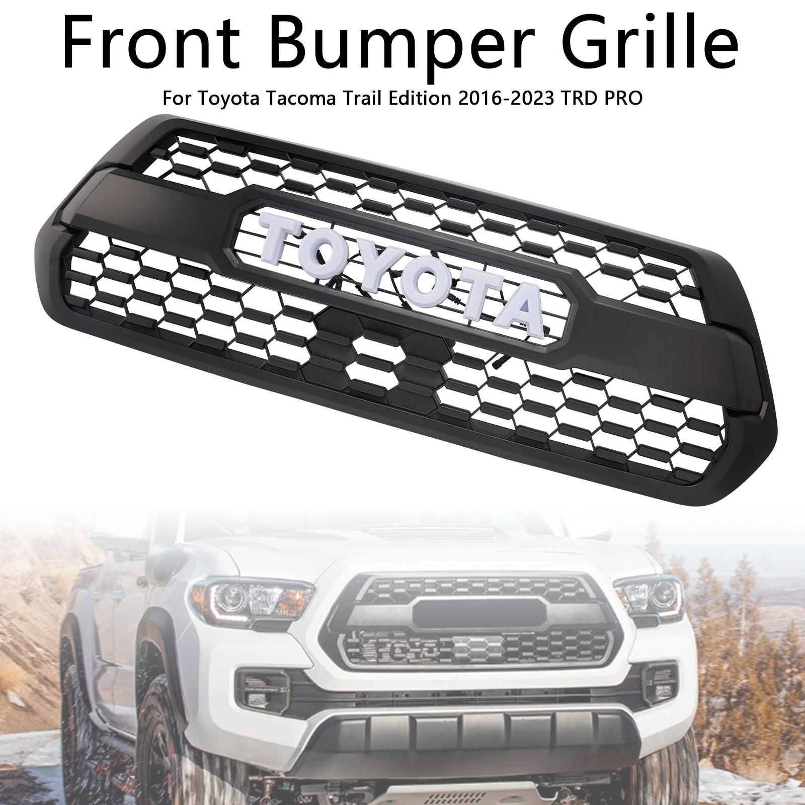 Grille avant Toyota Tacoma Trd Pro Toyota Tacoma Trd Pro avec une lettre LED de couleur RVB Remplacement du pare-chocs supérieur gril