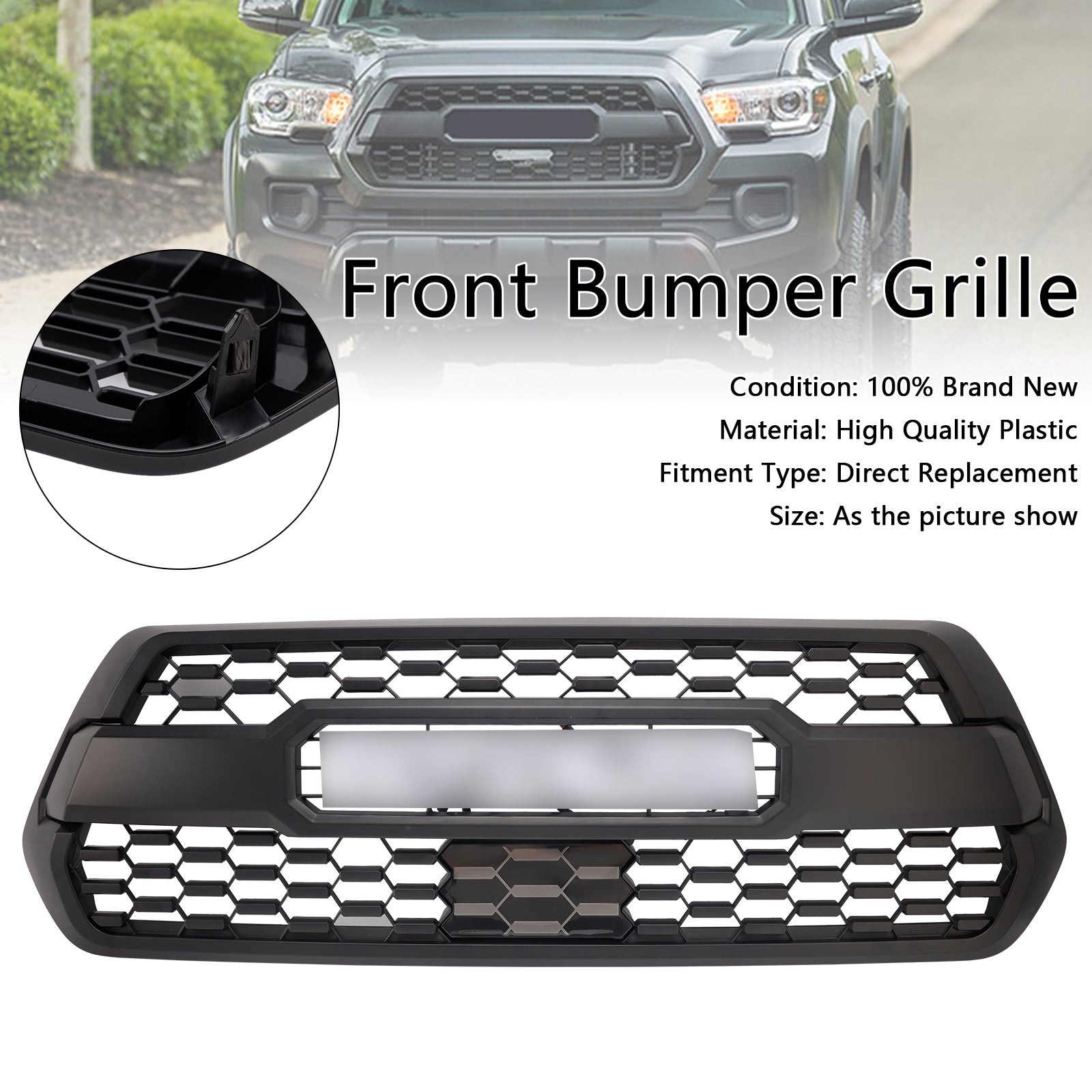 Toyota Tacoma 2016-2023 TRD Pro Style Kühlergrill vorderen Stoßstangengrill mit RGB-Farb-LED-Leuchten und Sensorabdeckung - 0