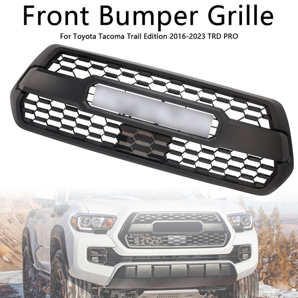Toyota Tacoma 2016-2023 TRD PRO Style Grille Front Bumper Grill With RGB Color LED Light UP Letter & Sensor Cover