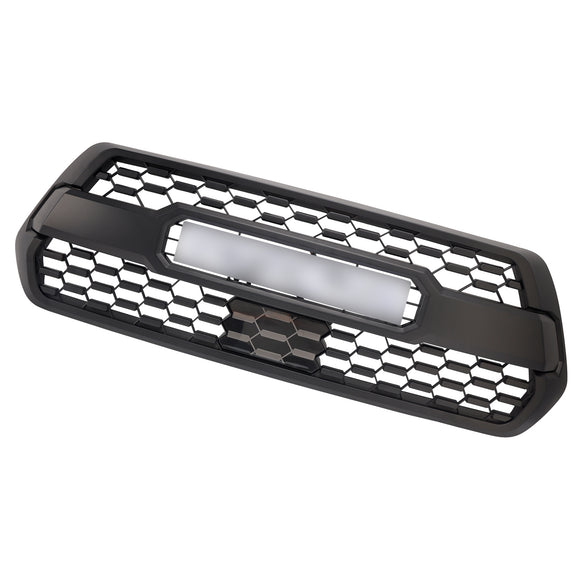 Toyota Tacoma 2016-2023 TRD PRO Style Grille Front Bumper Grill With RGB Color LED Light UP Letter & Sensor Cover