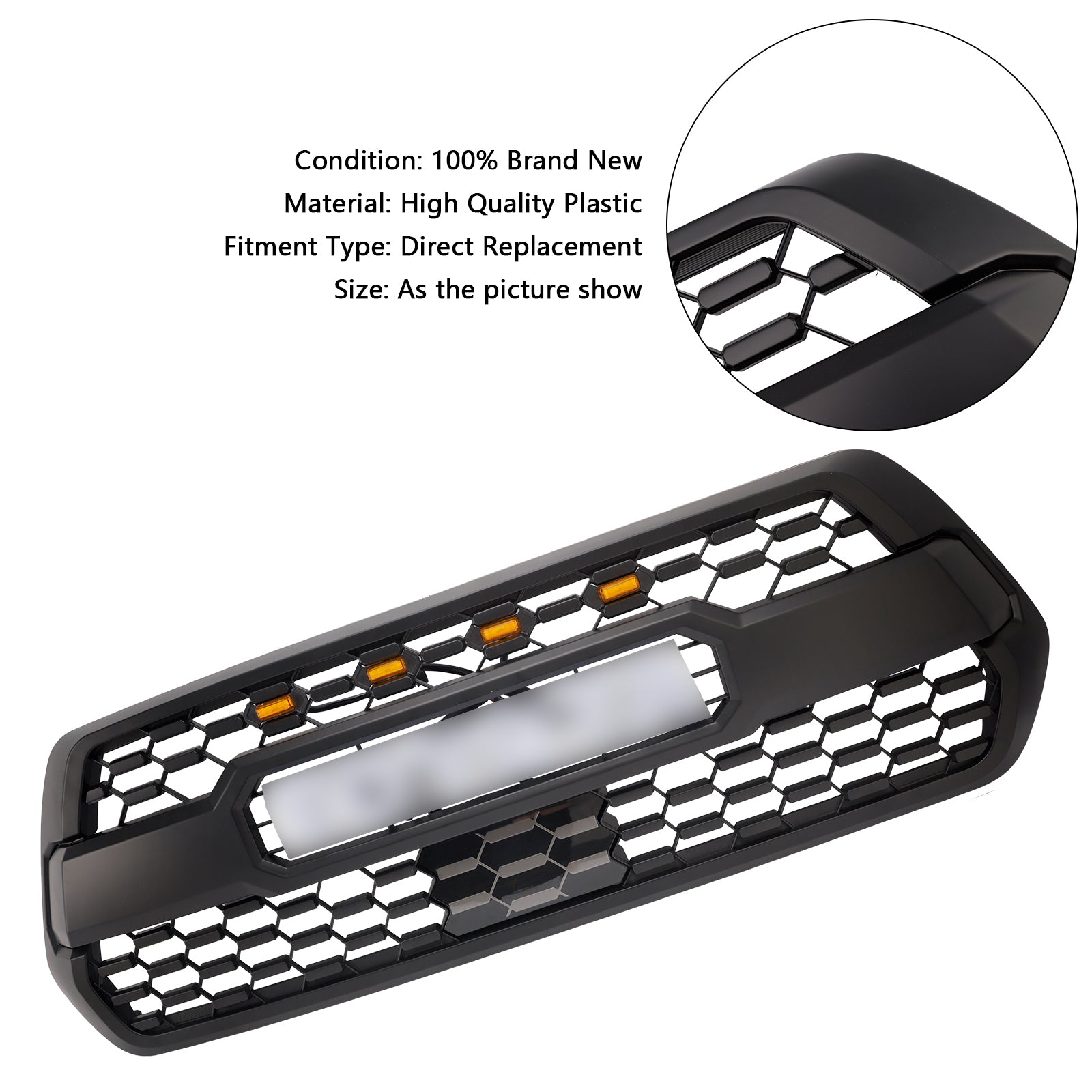 Trd Pro Grill With RGB Color LED Light UP Letter For 2016-2023 Toyota Tacoma Front Bumper Grille W/ LED & Sensor Cover
