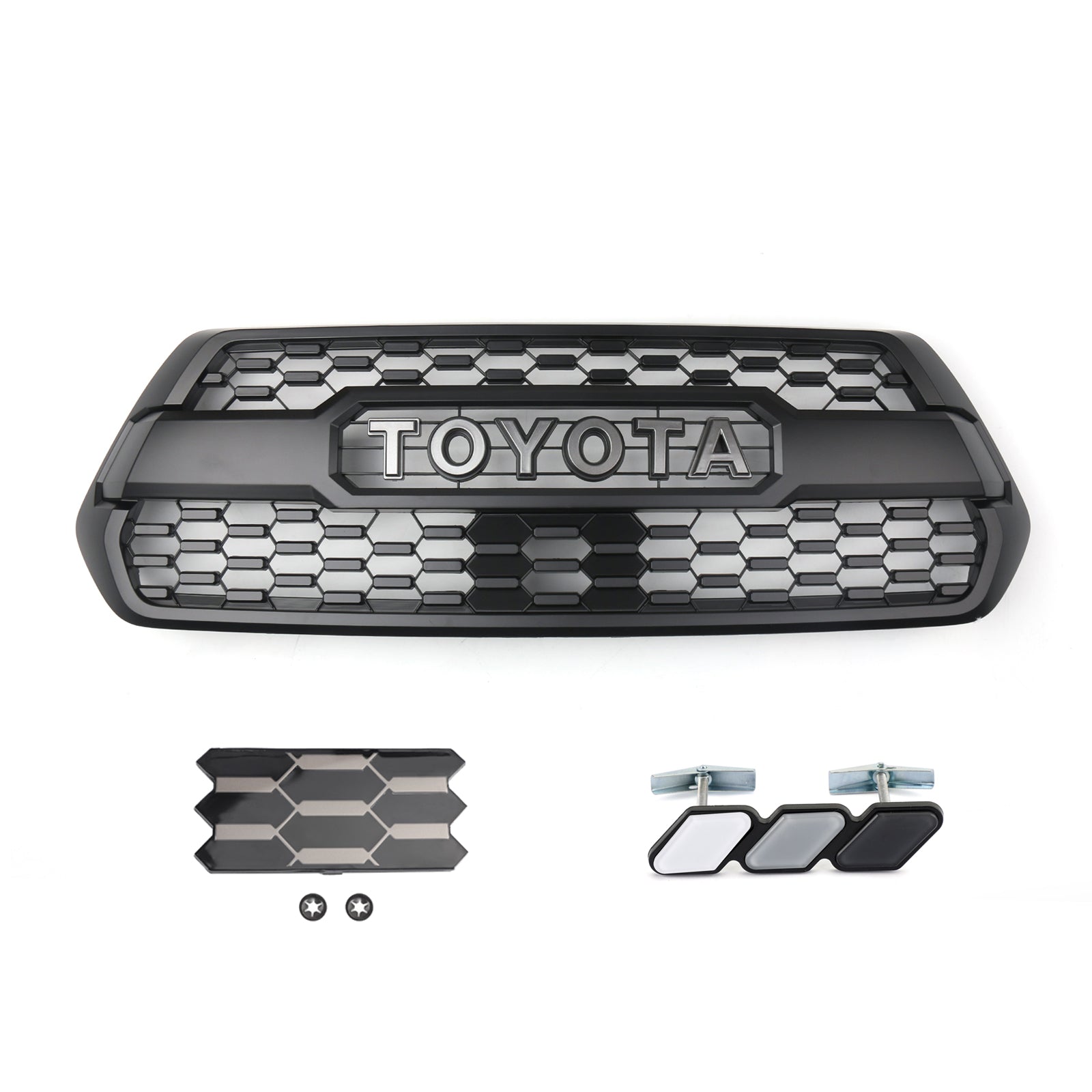 2016-2023 Toyota Tacoma TRD PRO Style Grill Front Bumper Replacement Black Grille Kit W/ LED Light