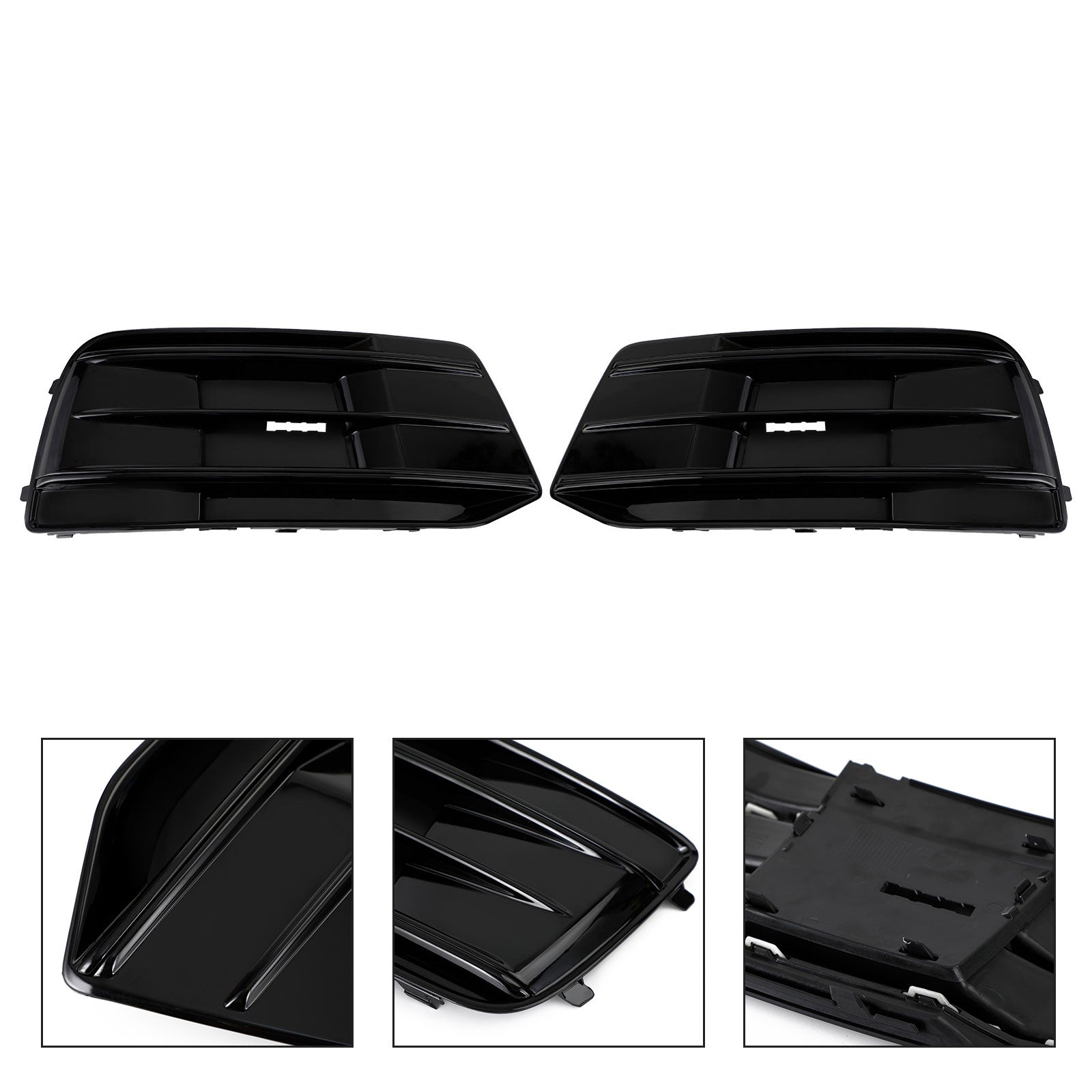 Audi Q5 2018-2021 FY 2PCS Front Bumper Lower Cover Grill Honeycomb Mesh Black Fog Light Grille