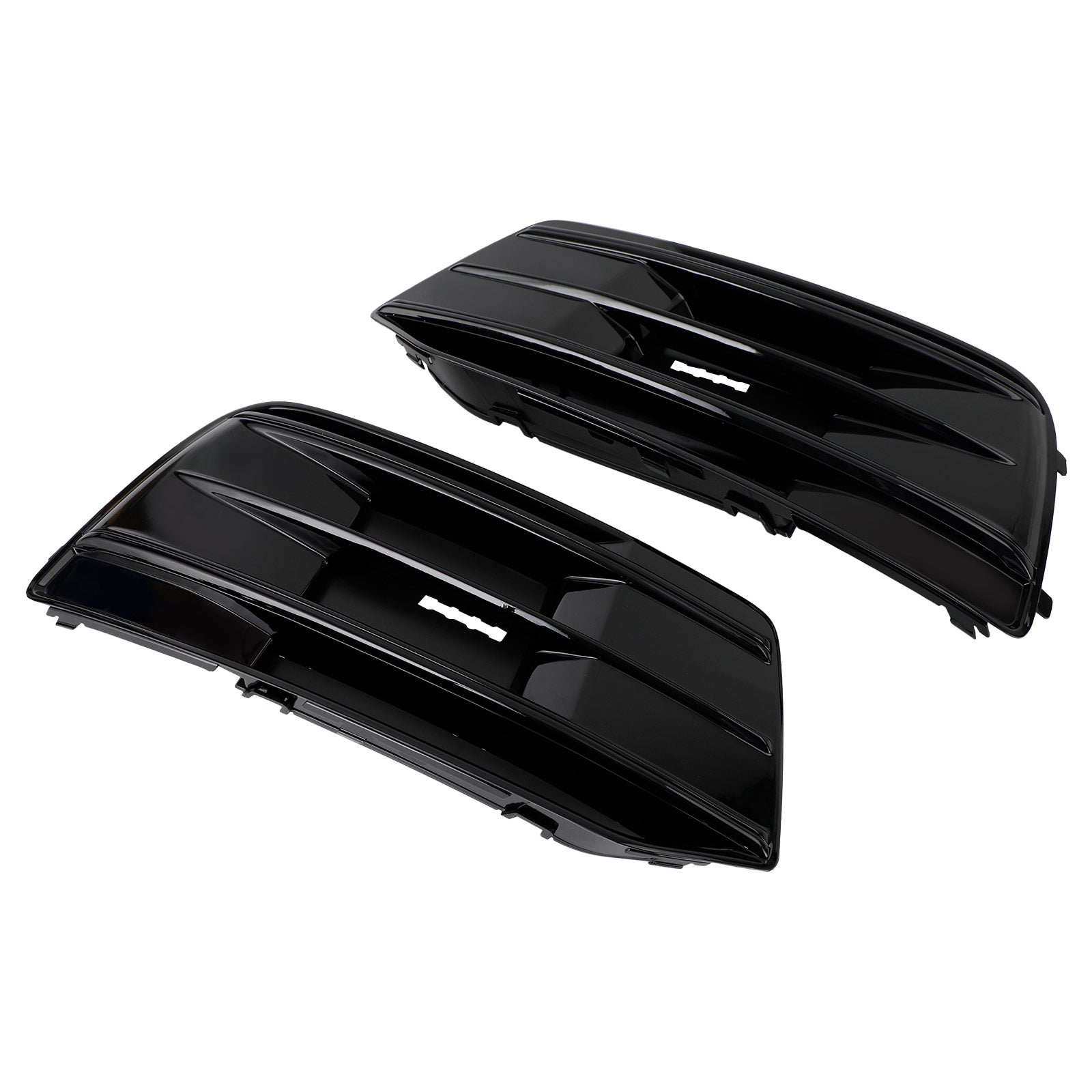 Audi Q5 2018-2021 FY 2PCS Front Bumper Lower Cover Grill Honeycomb Mesh Black Fog Light Grille