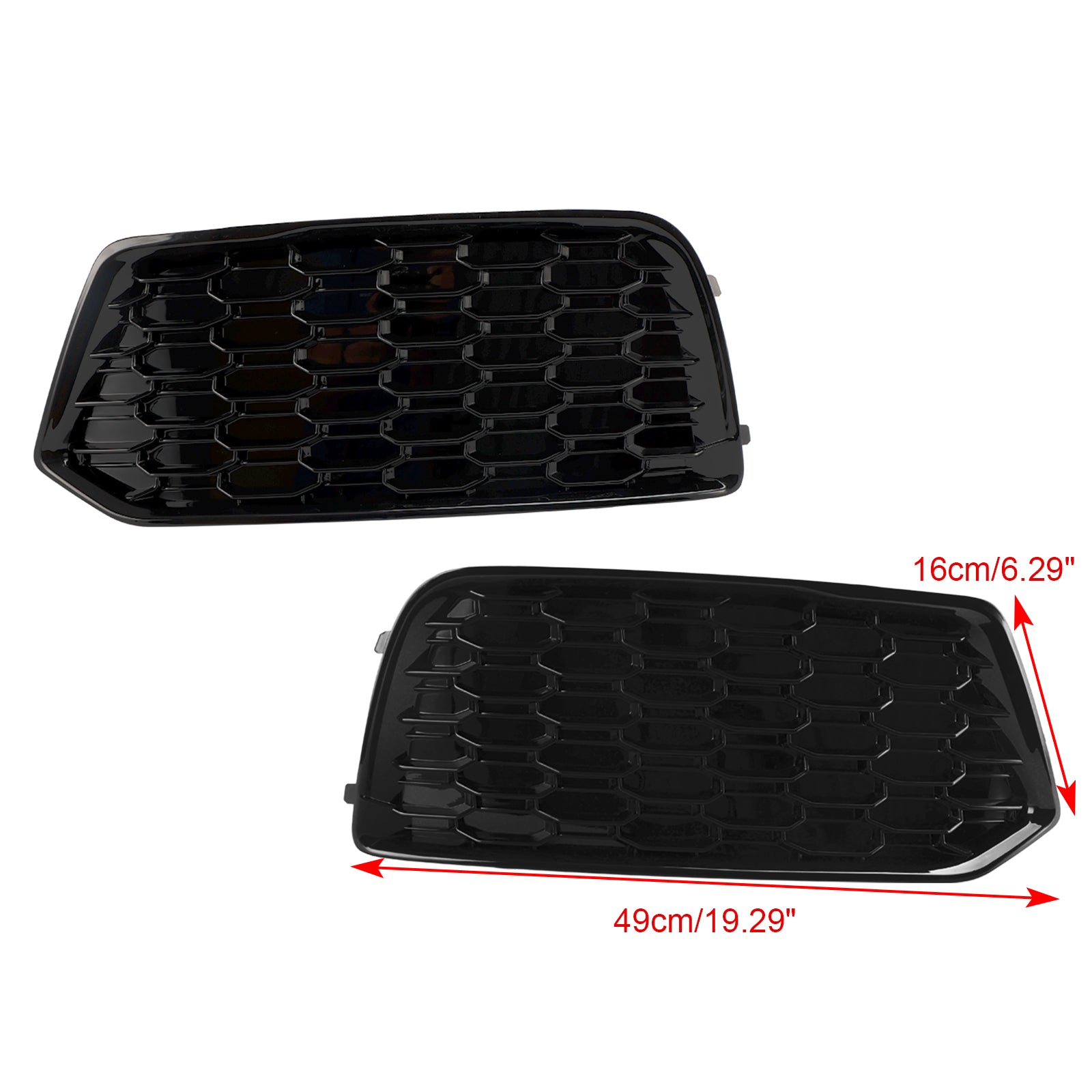 Audi Q5 2018-2021 FY 2PCS Front Bumper Lower Cover Grill Honeycomb Mesh Black Fog Light Grille