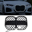 BMW 4 Series G22 G23 2022-2026 Black Diamond Front Bumper Grill With LED & ACC Hole-1