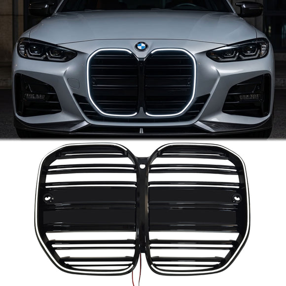 BMW 4-serie G22 G23 2020-2026 voorbumpergrille M4-stijl zwarte grill met LED
