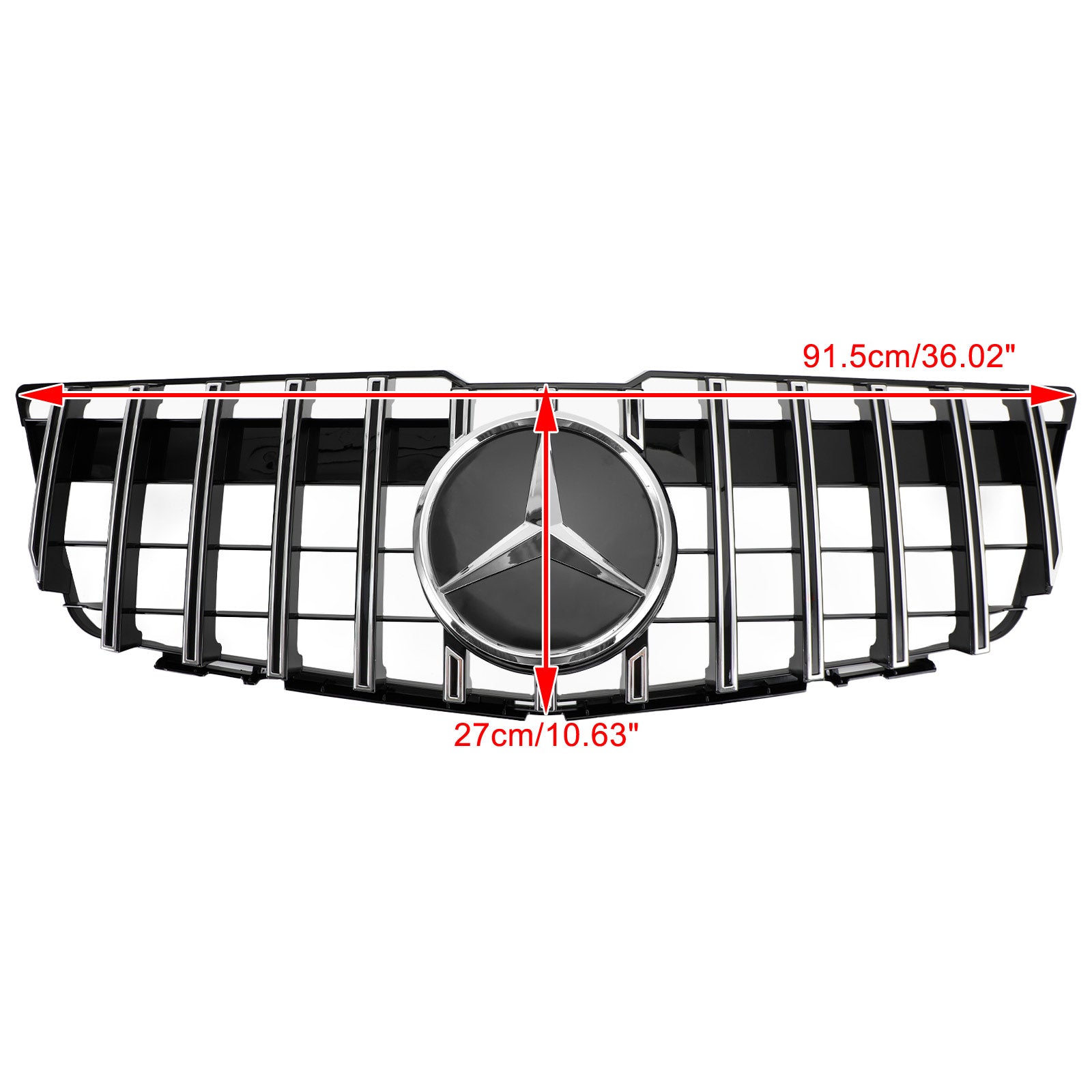 Parrilla delantera de parachoques estilo AMG cromada negra para Mercedes Benz Clase GLK X204 GLK350/300/250CDI 2008-2012 - 0