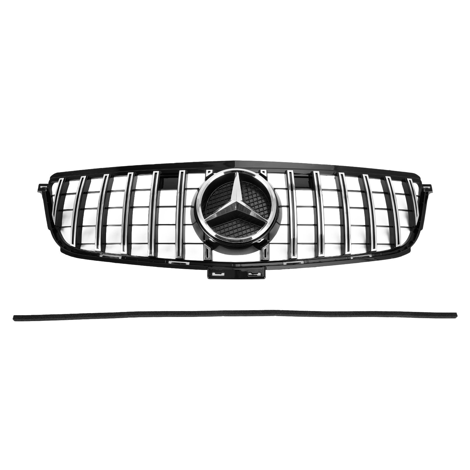 Reemplazo de parrilla delantera cromada negra estilo AMG para Mercedes Benz W166 ML-Class ML300 ML320 ML350 ML400 2012-2015