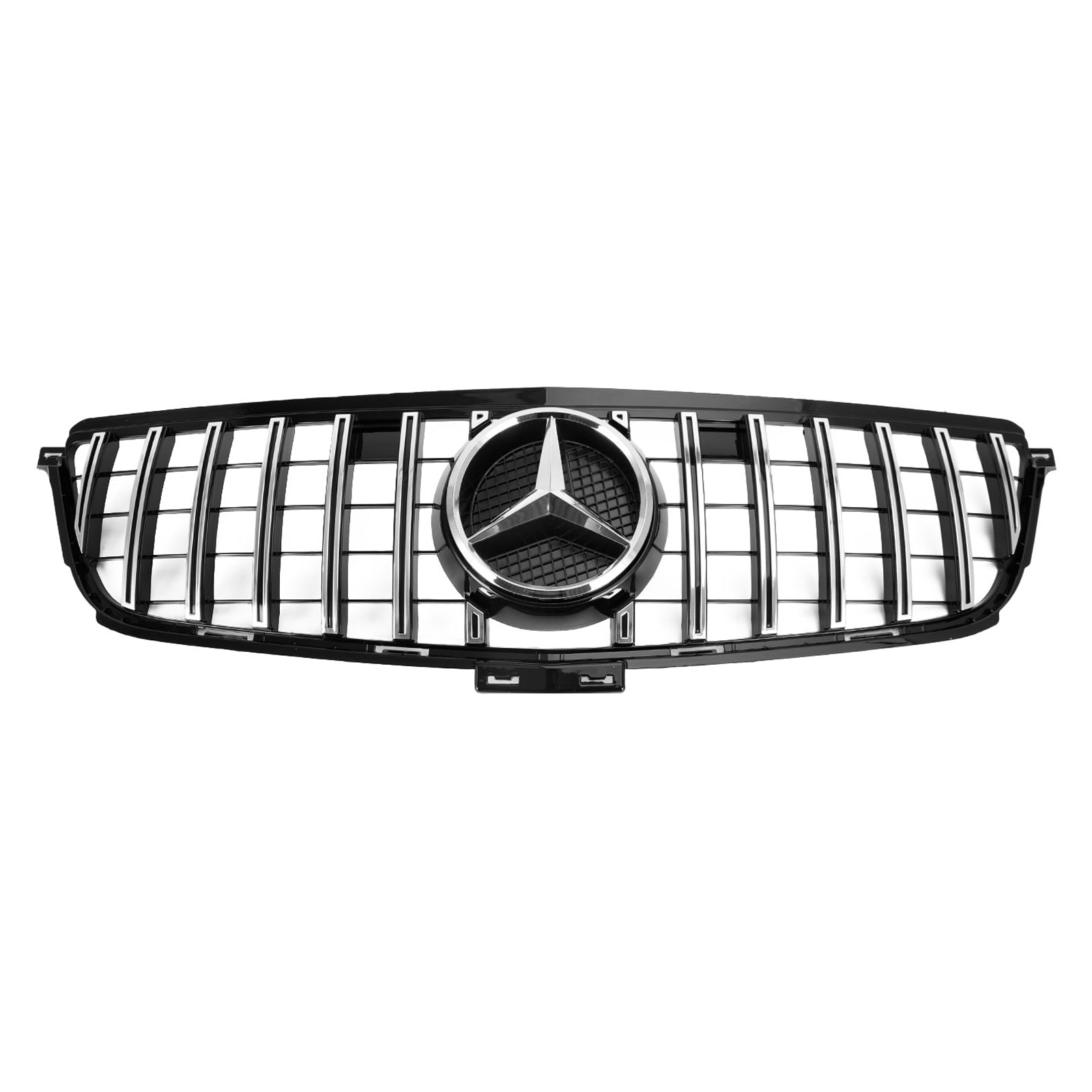 Reemplazo de parrilla delantera cromada negra estilo AMG para Mercedes Benz W166 ML-Class ML300 ML320 ML350 ML400 2012-2015