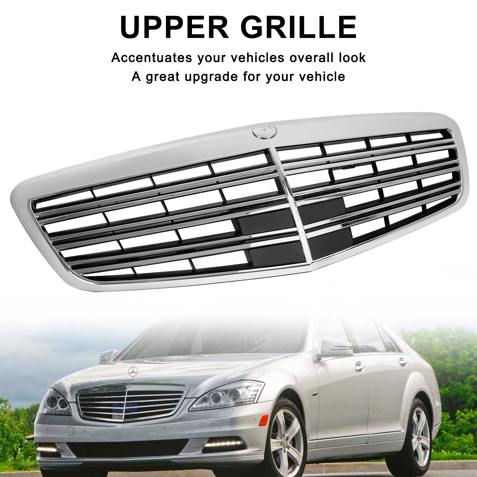 Mercedes Benz 2010-2013 W221 S400 S450 S550 S600 S65 S63 S-Class AMG/MayBach Style Grill Chrome Grille