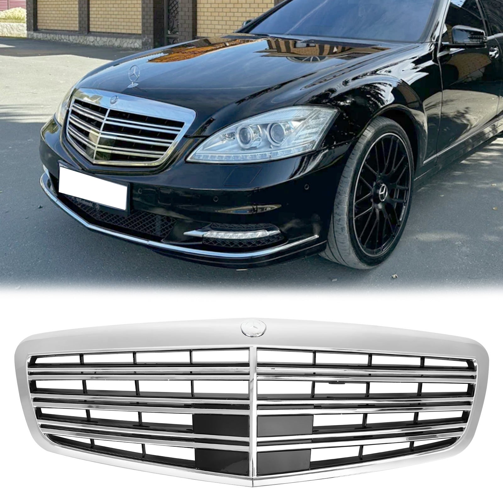 Calandre chromée style AMG/MayBach pour Mercedes Benz 2010-2013 W221 S400 S450 S550 S600 S65 S63 Classe S