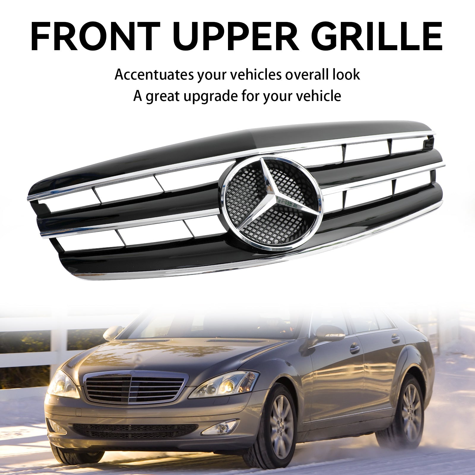 2007-2009 Mercedes Benz S-Class W221 S350 S450 S550 S63 AMG Style Grill Replacement Black Grille