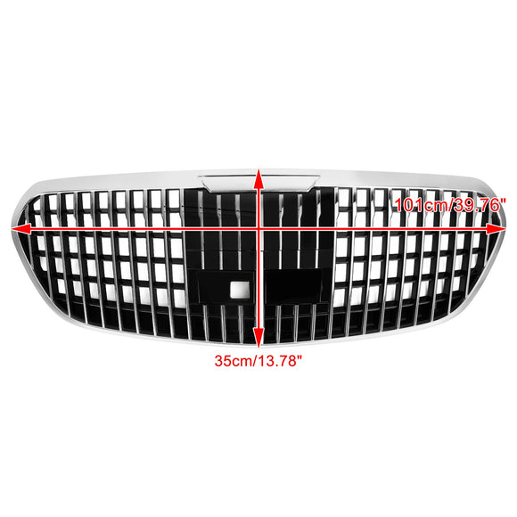 2021-2023 Mercedes Benz S Class W223 S450 S500 S580 Front Grill Maybach Style Chrome Black Replacement Grill