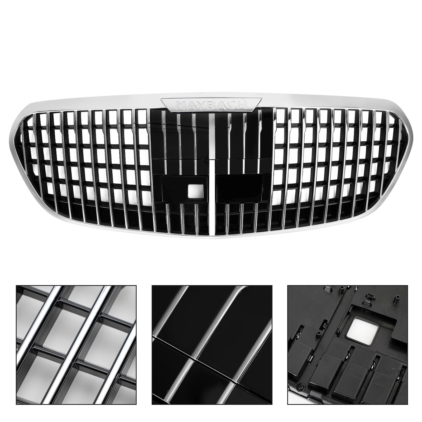 2021-2023 Mercedes Benz S Class W223 S450 S500 S580 Front Grill Maybach Style Chrome Black Replacement Grill