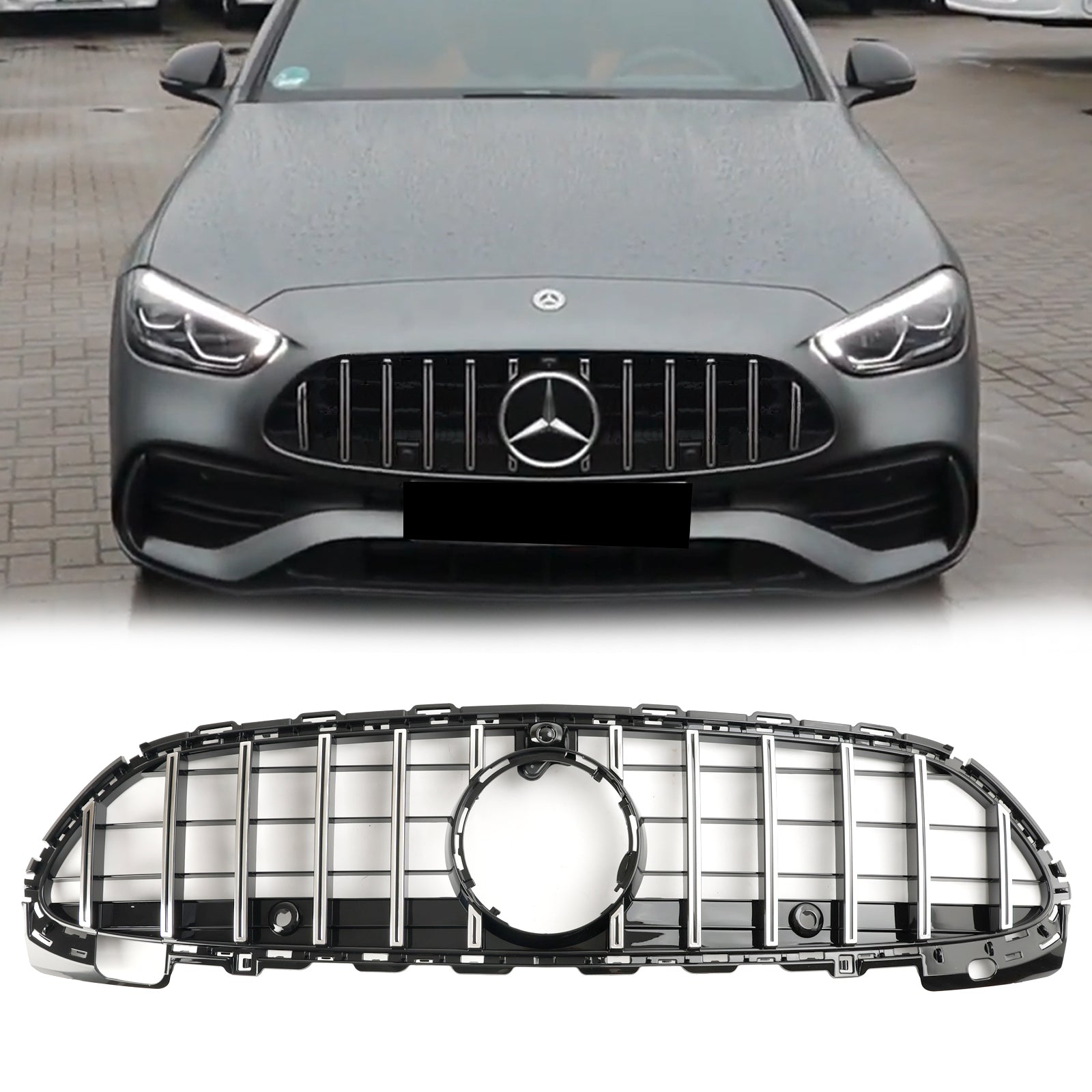 2021-2023 Mercedes Benz C-Class W206 GT Style Grille Front Bumper Chrome Replacement Grill