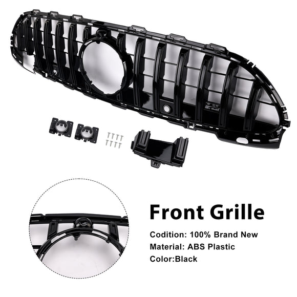 Mercedes Benz Clase C 2022-2023 W206 Parrilla de repuesto para parachoques delantero estilo S206 GTR en negro brillante