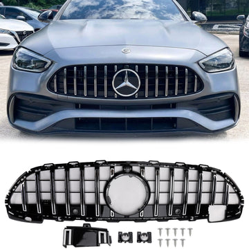 Mercedes Benz C-Class 2021-2023 W206 GT Style Grille Front Bumper Chrome Replacement Grill