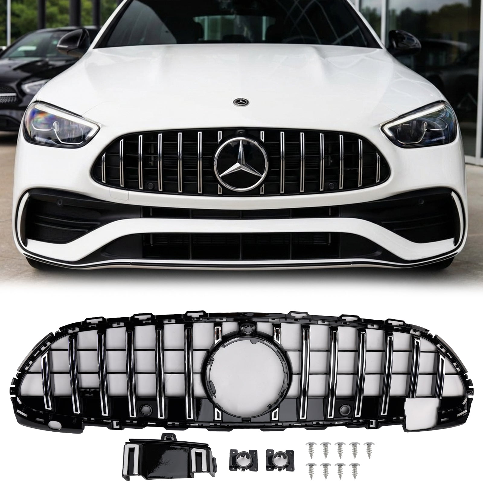 Mercedes Benz C-Class 2021-2023 W206 GT Style Grille Front Bumper