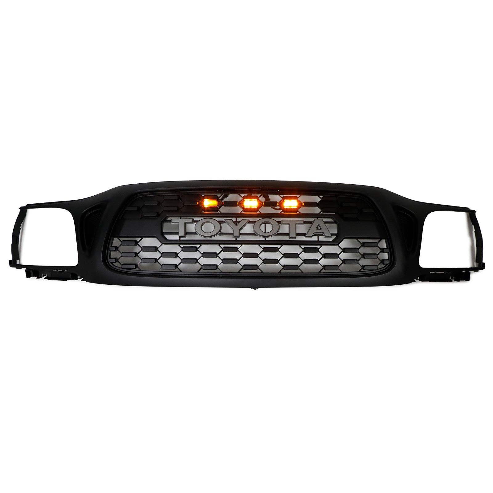 Grille de pare-chocs avant en nid d'abeille Toyota Tacoma 2001-2004 Grille noire de style TRO PRO avec éclairage LED