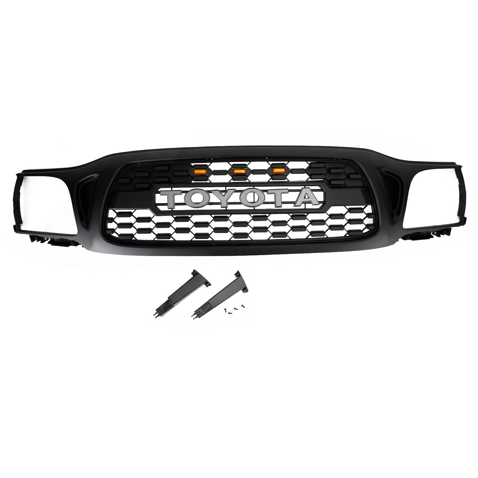 Grille de pare-chocs avant en nid d'abeille Toyota Tacoma 2001-2004 Grille noire de style TRO PRO avec éclairage LED