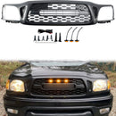 2001-2004 Toyota Tacoma Honingraat Voorbumper Grill TRO PRO Stijl Zwart Grille Met LED Licht + TOYOTA Brief-1