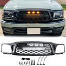 2001-2004 Toyota Tacoma Honingraat Voorbumper Grill TRO PRO Stijl Zwart Grille Met LED Licht + TOYOTA Brief-2