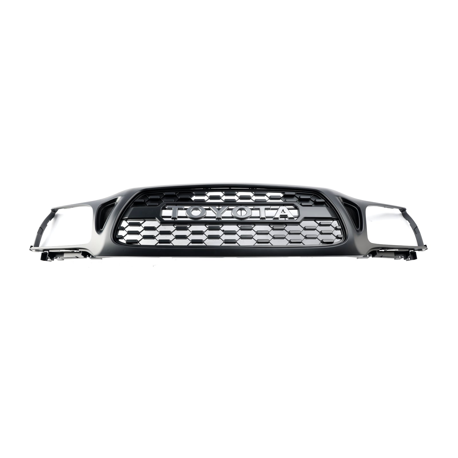 Parrilla delantera tipo panal de abeja para Toyota Tacoma 2001-2004, estilo TRO PRO, color negro, con luz LED