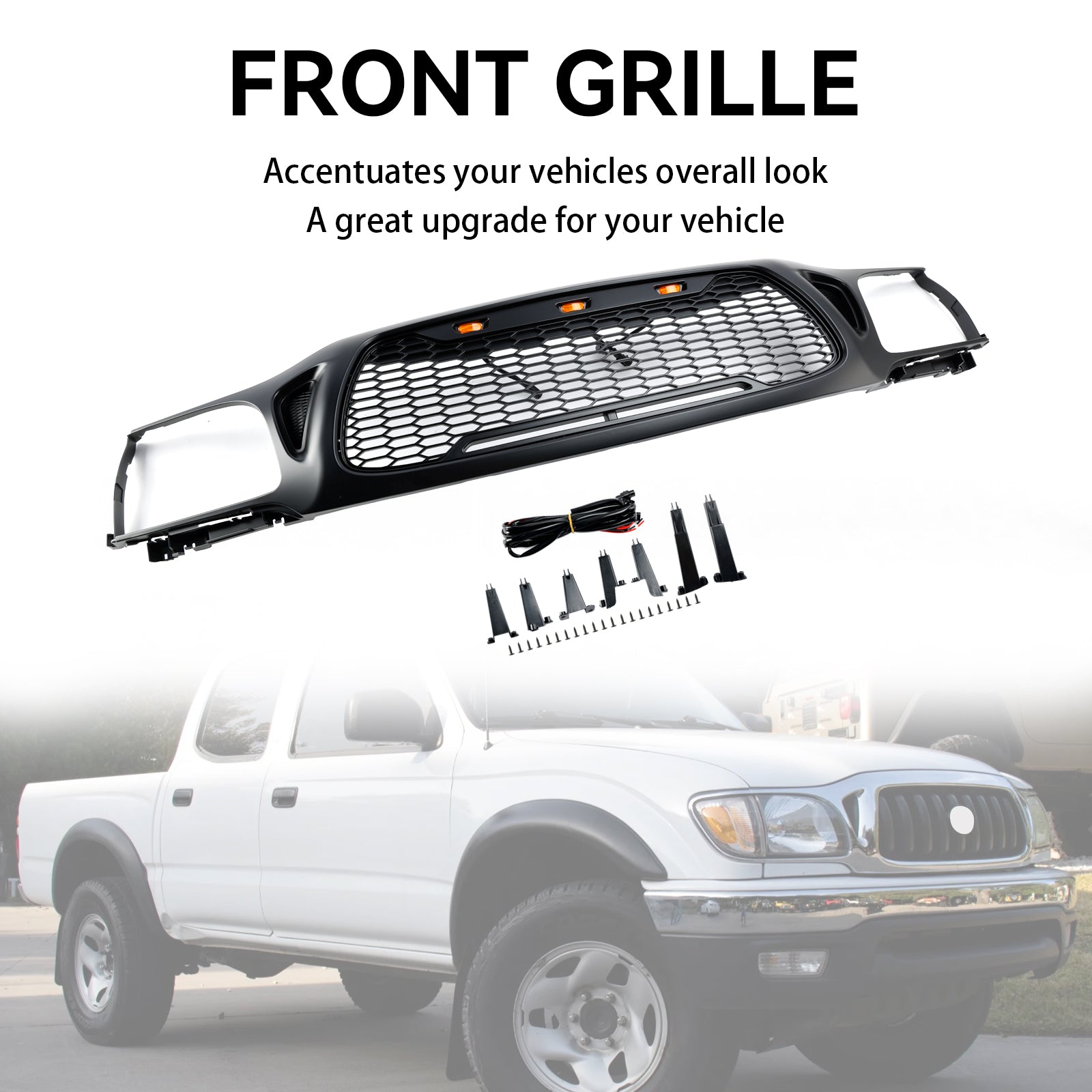 2001-2004 Toyota Tacoma Wabe vordere Stoßstangengrill Ersatzschwarzgitter