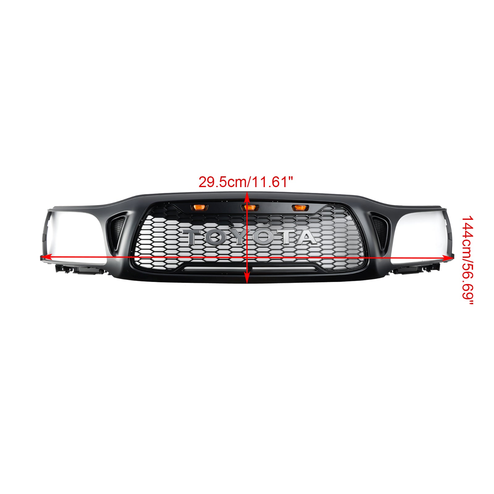 2001-2004 Toyota Tacoma Honeycomb Front Bumper Grill Replacement Black Grille