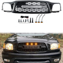 TRO PRO-Stil | Toyota Tacoma | Mattschwarzes Gitter | 2001 2002 2003 2004 | Frontstoßstangengitter + LED-Licht + Buchstabe-2