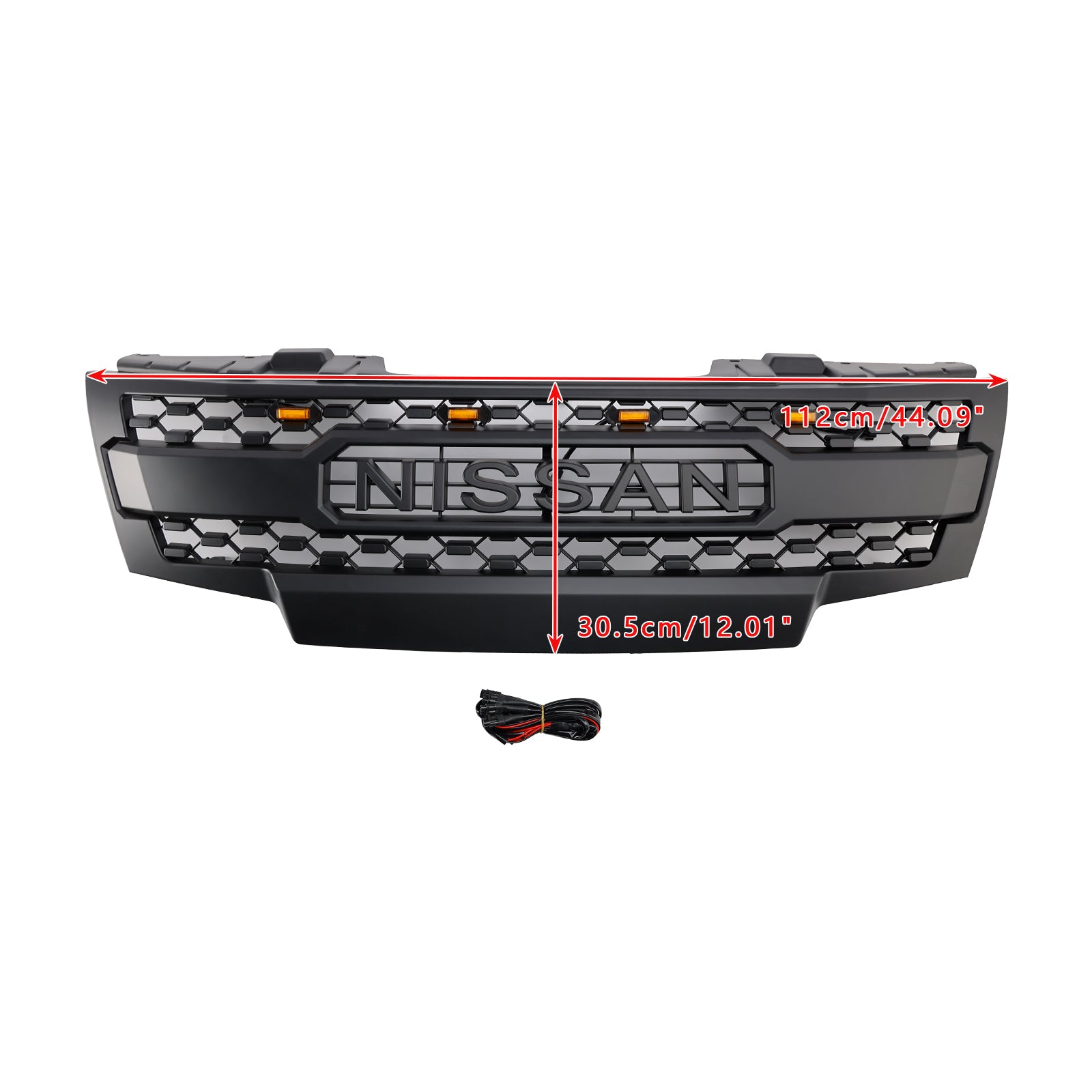 Nissan Frontier 2009-2016 Frontgrill Waben Ersatz oberer Stoßfänger schwarzer Kühlergrill mit LED-Licht