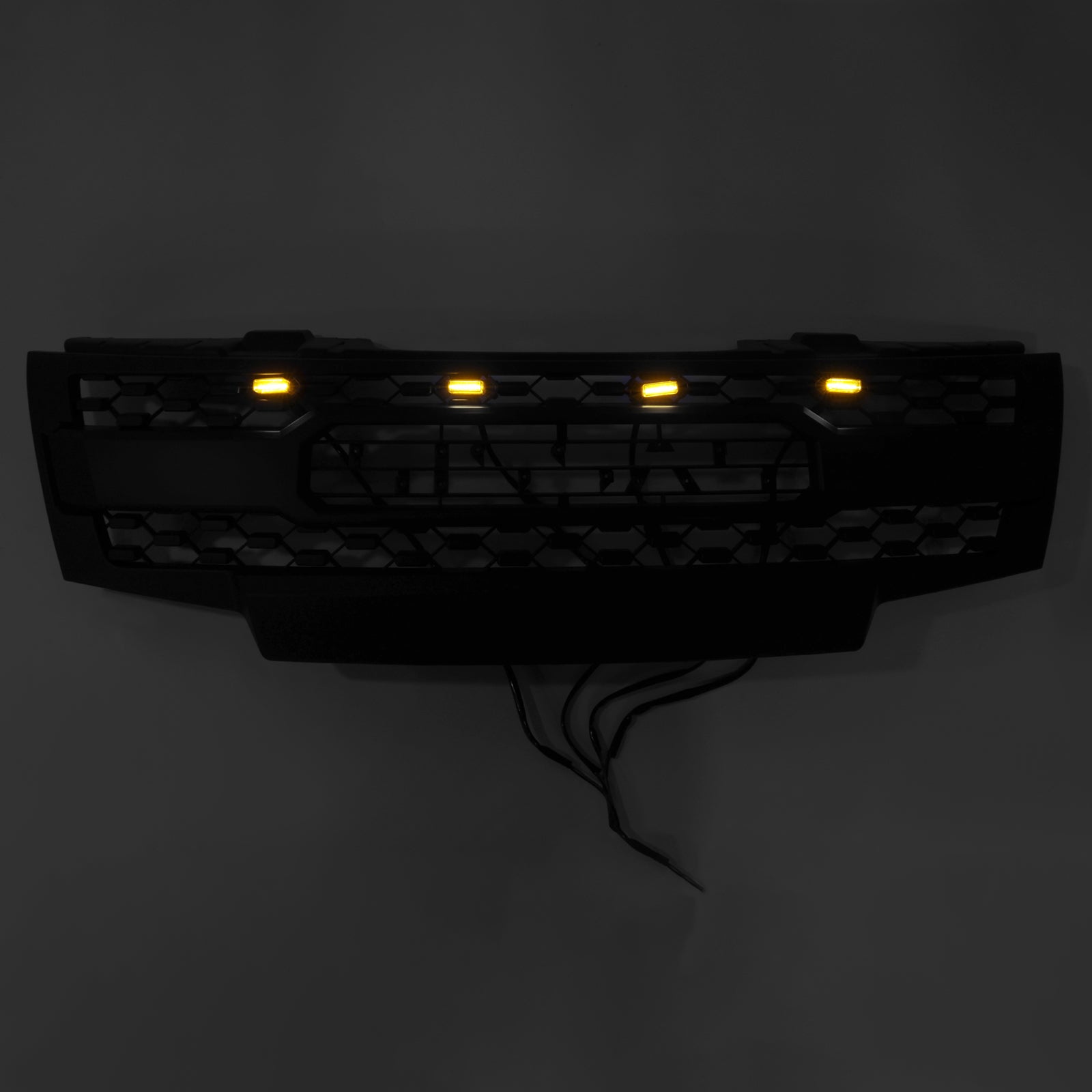 Nissan Frontier 2009-2016 Frontgrill Waben Ersatz oberer Stoßfänger schwarzer Kühlergrill mit LED-Licht