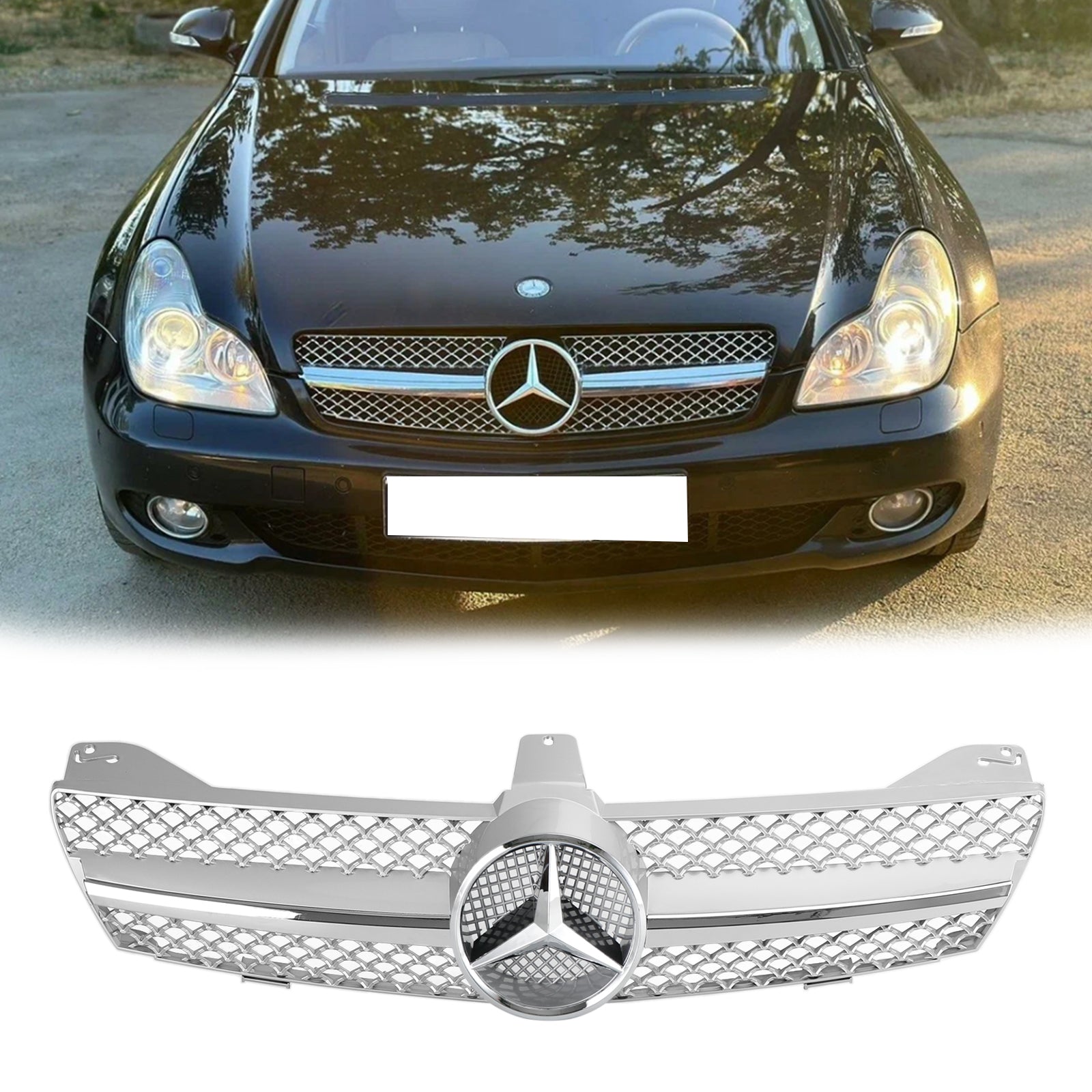 Grille de pare-chocs avant chromée pour Mercedes Benz Classe CLS W219 CLS280/320/350/500/550 2004-2008