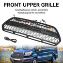 Griglia Ford Transit MK8 2015-2019 CON/3 LED Griglia stile Raptor per paraurti anteriore nero lucido-17