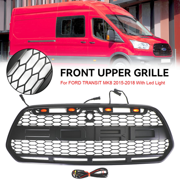 Ford Transit Mk8 2015-2019 Grille de pare-chocs avant noire mate de remplacement noire de style Raptor
