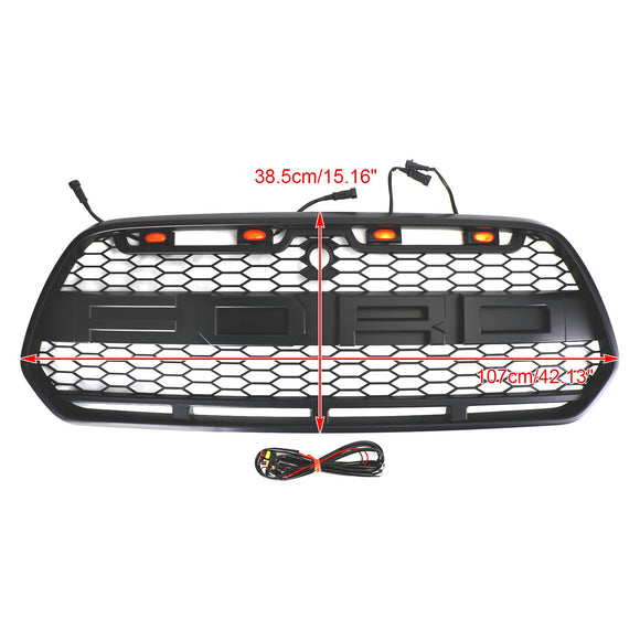 Ford Transit Mk8 2015-2019 Calandre de pare-chocs avant Style Raptor Grille noire avec LED