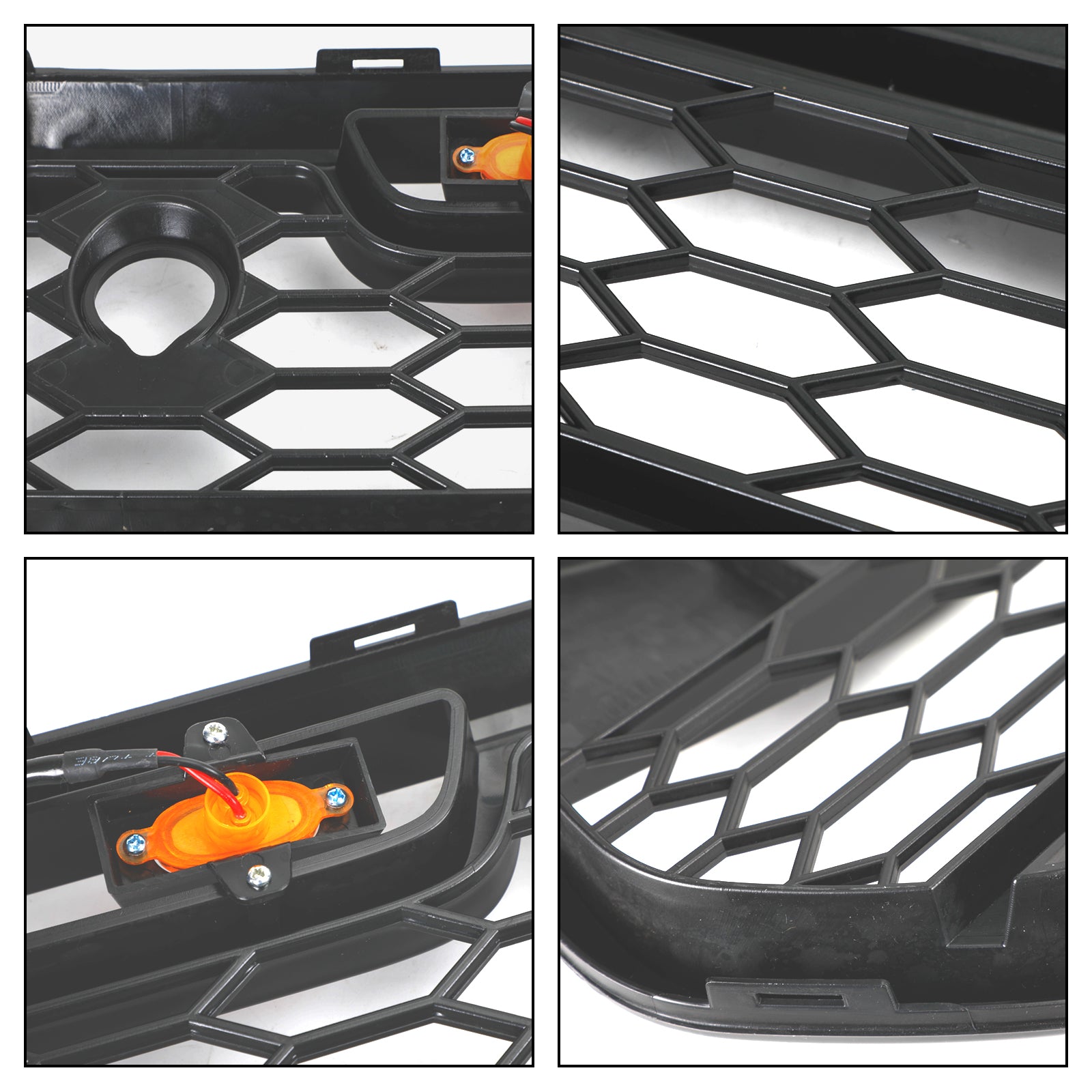 2015-2019 Ford Transit Mk8 Grill con/ 3 LED Gloss Black Bumper Bumper Raptor Grille