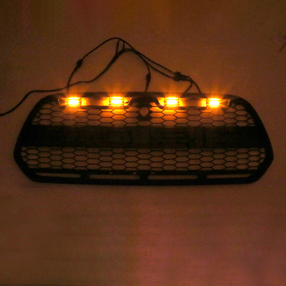 Griglia Ford Transit MK8 2015-2019 CON/3 LED Griglia stile Raptor per paraurti anteriore nero lucido