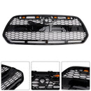 Griglia Ford Transit MK8 2015-2019 CON/3 LED Griglia stile Raptor per paraurti anteriore nero lucido-5