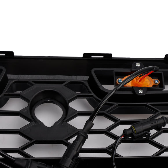 Griglia Ford Transit MK8 2015-2019 CON/3 LED Griglia stile Raptor per paraurti anteriore nero lucido