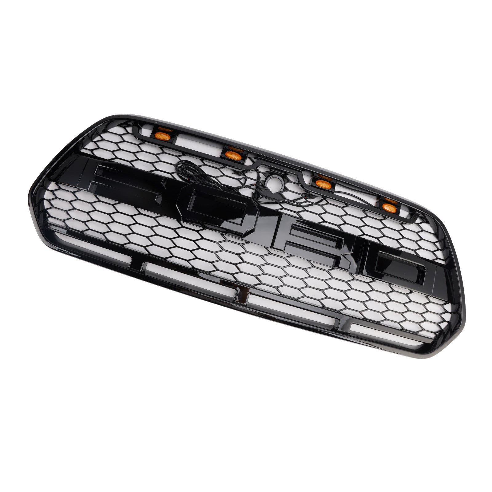 2015-2019 Ford Transit Mk8 Grill con/ 3 LED Gloss Black Bumper Bumper Raptor Grille