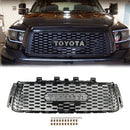 Toyota Tundra 2010-2013 TRD PRO grade estilo favo de mel preto grade do para-choque dianteiro com luz LED-20