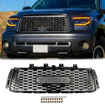 Toyota Tundra TRD PRO Style Grill 2010 2011 2012 2013 Grade frontal em favo de mel preto fosco com letra