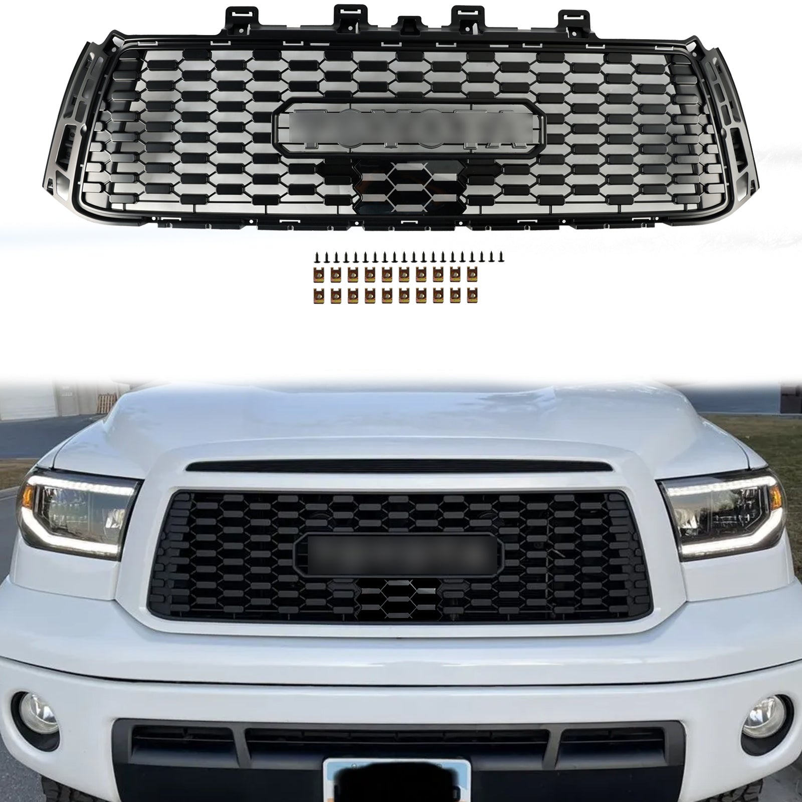 TRD Pro Grille pour Toyota Tundra 2010-2013 Remplacement du pare-chocs avant en nid d'abeille Black Grill avec lettre