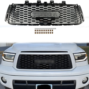 Toyota Tundra TRD PRO Style Grill 2010 2011 2012 2013 Grade frontal em favo de mel preto fosco com letra - 0