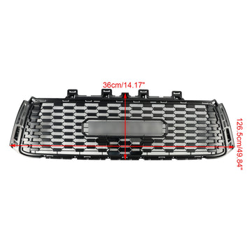 TRD PRO Kühlergrill für Toyota Tundra 2010–2013, Ersatz für Frontstoßstange, schwarzer Wabengrill mit Toyota-Buchstabe - 0